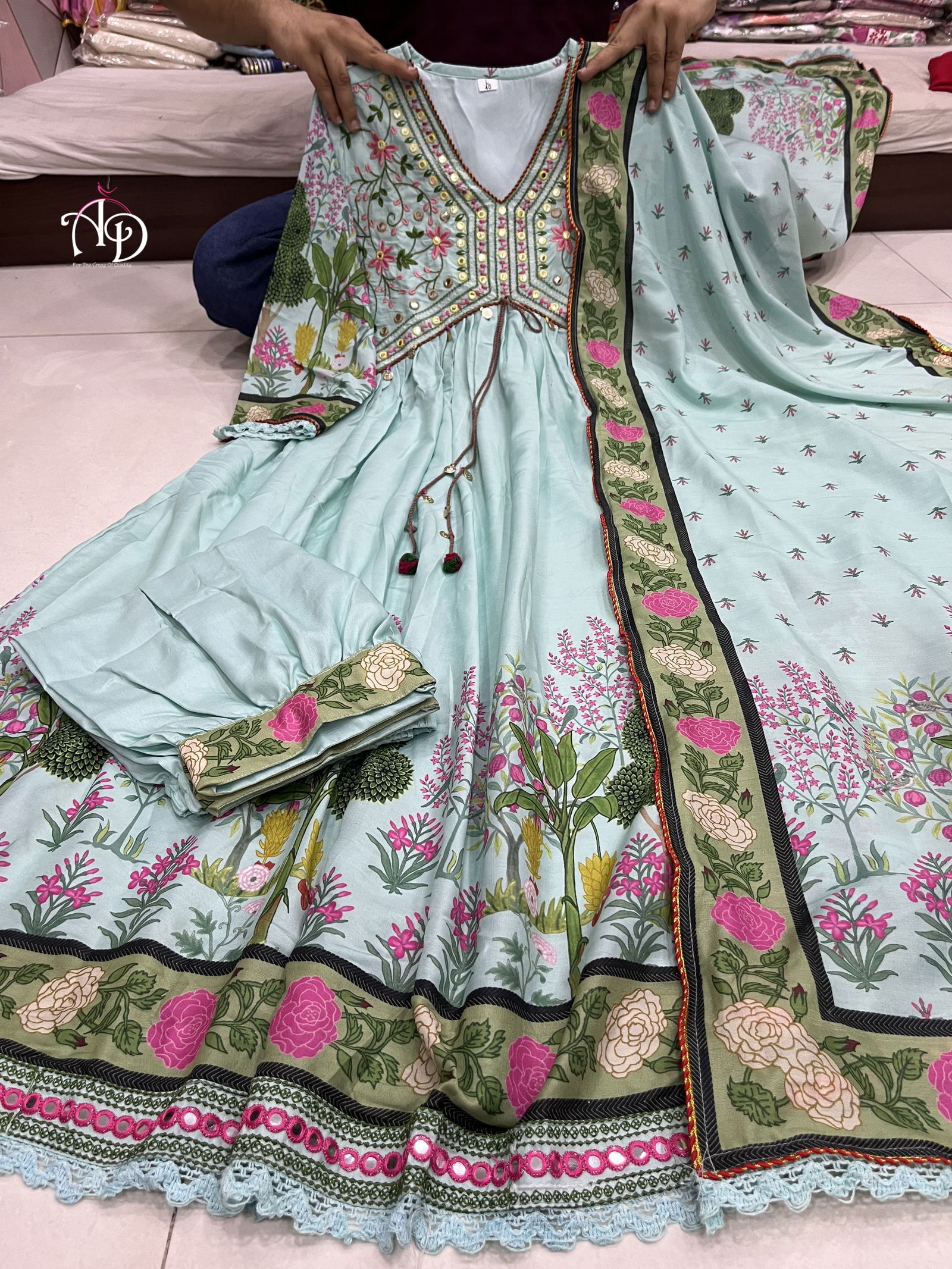 Akshar Alia Cut Designer Kurti With Bottom Dupatta Catalog